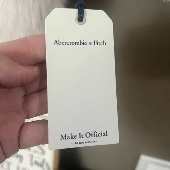 Abercrombie & Fitch Cream faux fur coat - Picture 5 of 10